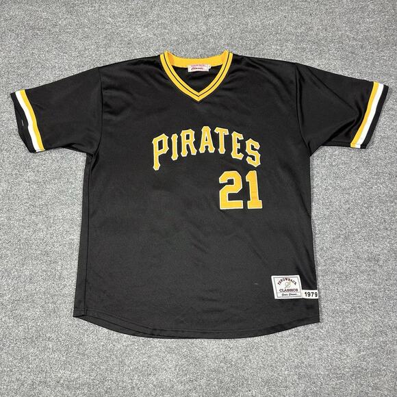 Throwbacks Classic Other - Roberto Clemente Pittsburgh Pirates Throwbacks Classic Black Jersey SIZE 60